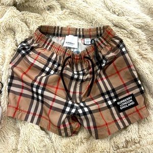 Burberry Lightweight Bermuda swim shorts, size: 12 months, beige Burberry print